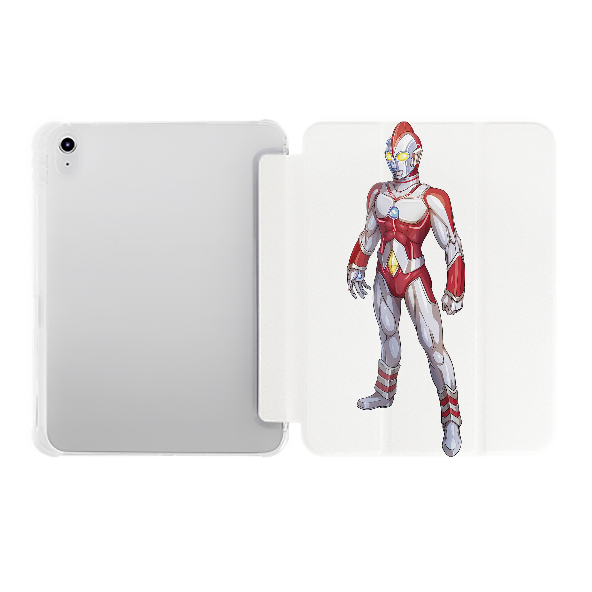 （画像用） ウルトラマン Ultraman IPad ケース ペン収納付き 三つ折りスタンド PUレザー×シリコン 対応機種9.5/10.5/10.9インチ